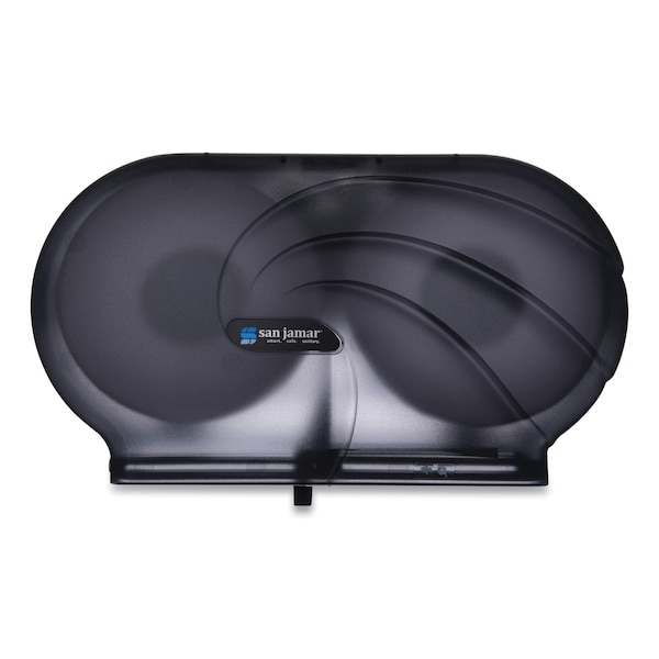 San Jamar Twin 9" JBT Toilet Tissue Dispenser, Oceans, 19 x 5 1/4 x 12, Black Pearl R4090TBK - main